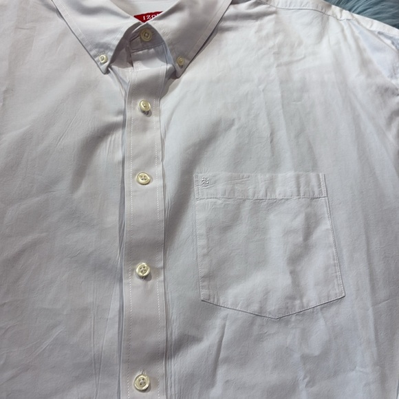 IZOD Cotton White Pocket Long Sleeve Button Down Shirt sz 4XLT - Picture 3 of 11